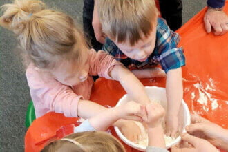 Children learning through play at the Hub Child & Family Centre.