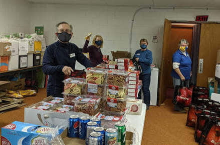 volunteers at a food bank